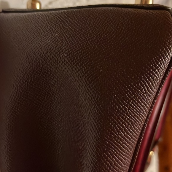Coach EUC Satchel or Crossbody bag. Beautiful plum with raspberry handles. - Picture 6 of 15